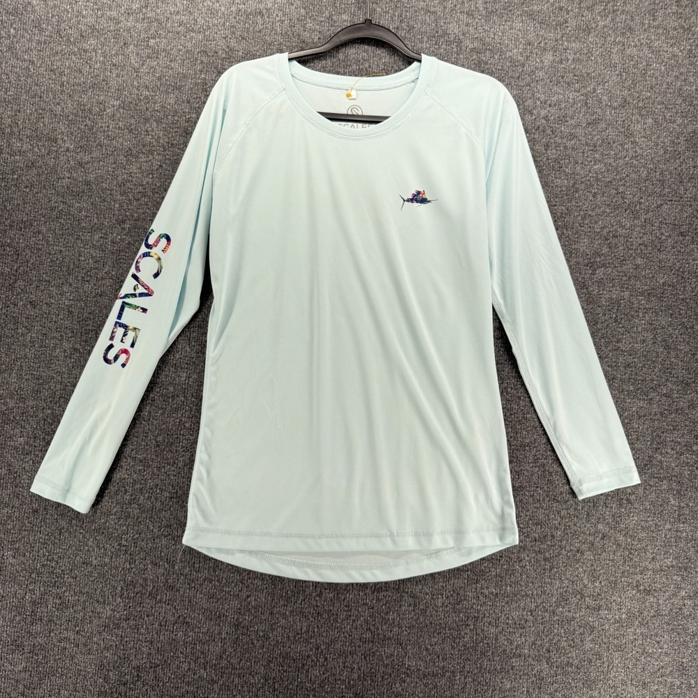 Scales Shirt Womens XL Blue Swordfish Long Sleeve‎ Fishing Performance Outdoor